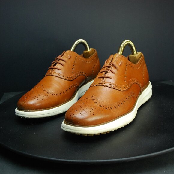 Cole Haan Brown Leather Wingtip Oxfords Lace Up main image 8